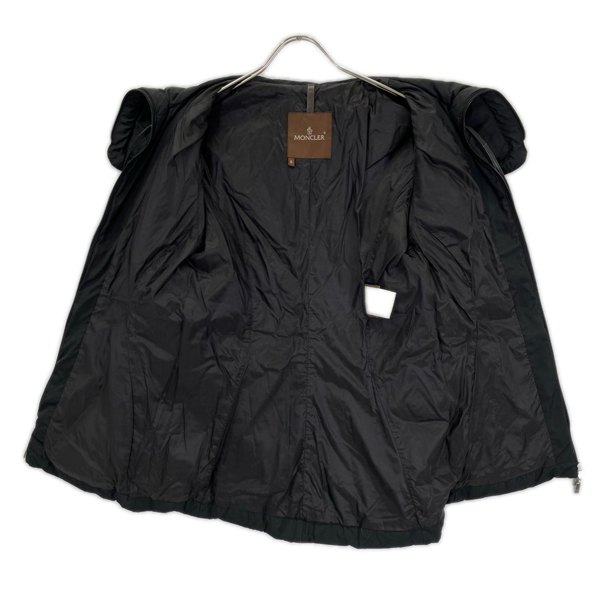 MONCLER モンクレール 茶タグ ブラック レザーコード ダウン ロングコート コート
