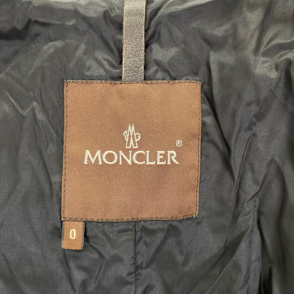 MONCLER モンクレール 茶タグ ブラック レザーコード ダウン ロングコート コート