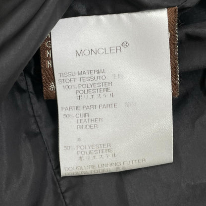 MONCLER モンクレール 茶タグ ブラック レザーコード ダウン ロングコート コート