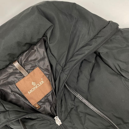 MONCLER モンクレール 茶タグ ブラック レザーコード ダウン ロングコート コート