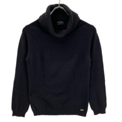 CHANEL シャネル ブラック カシミア65% 裾プレート タートルネックにっと トップス