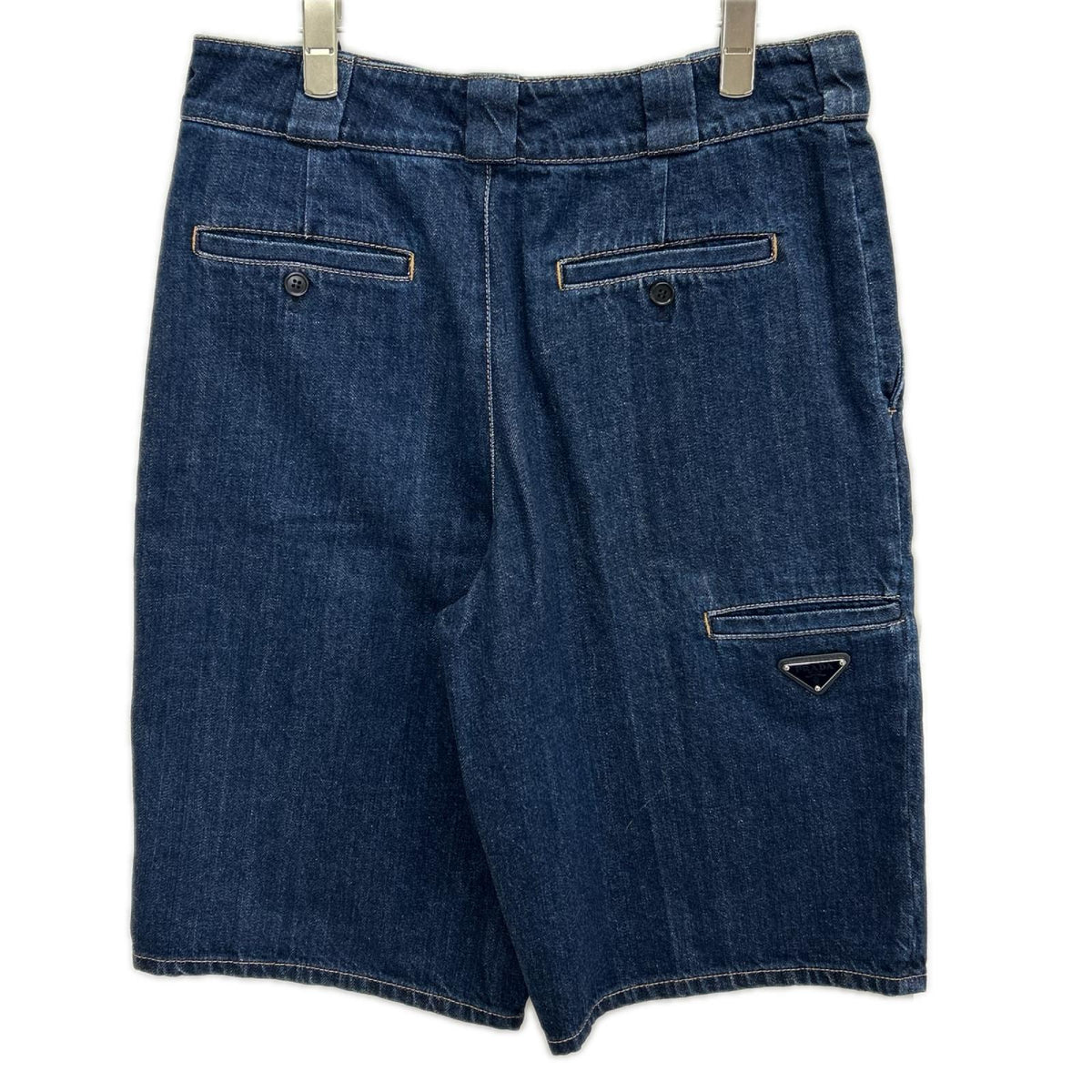 PRADA プラダ 20SS GFP427 S202 三角プレート インディゴデニムショーツ ボトムス