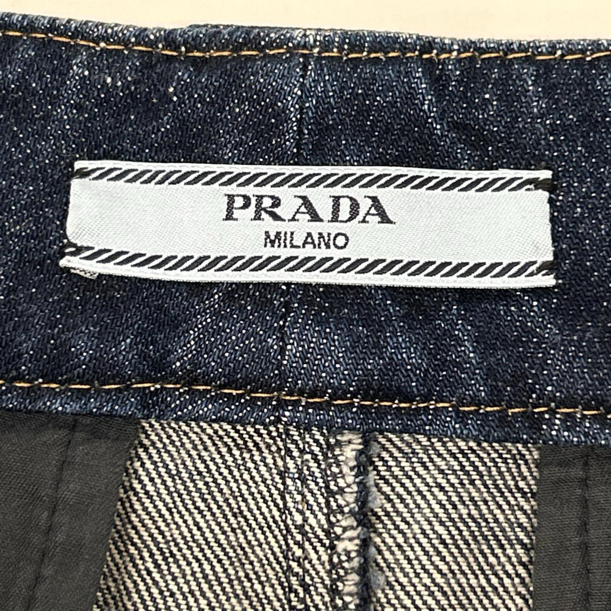 PRADA プラダ 20SS GFP427 S202 三角プレート インディゴデニムショーツ ボトムス