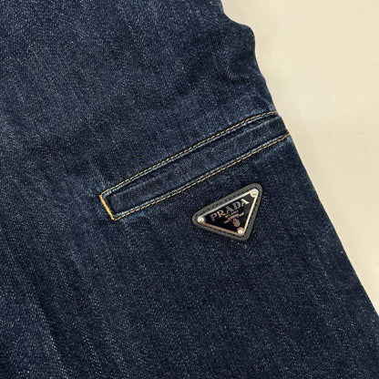 PRADA プラダ 20SS GFP427 S202 三角プレート インディゴデニムショーツ ボトムス