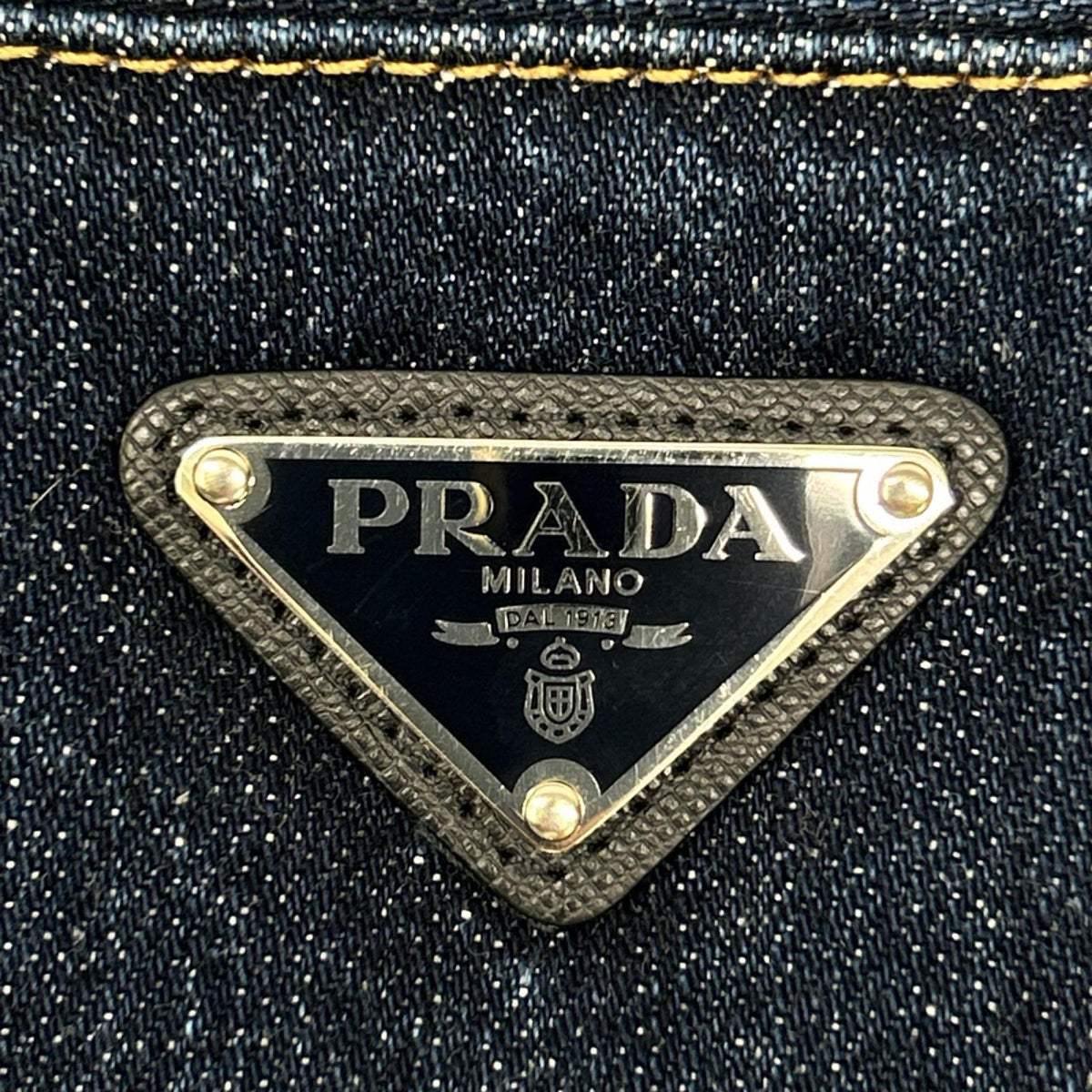 PRADA プラダ 20SS GFP427 S202 三角プレート インディゴデニムショーツ ボトムス