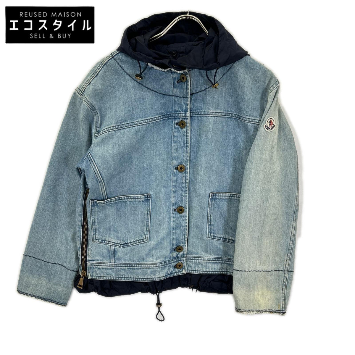 MONCLER モンクレール JOUBARDE GIUBBOTTO インディゴ ナイロン切替 デニムジャケット ジャケット
