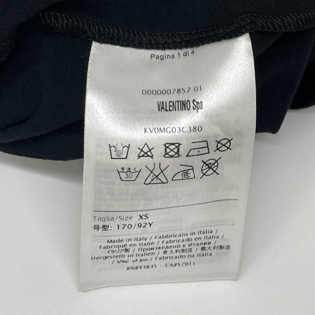 S.VALENTINO バレンチノ NOIR KV0MG03C380 スタッズTシャツ ブラック トップス