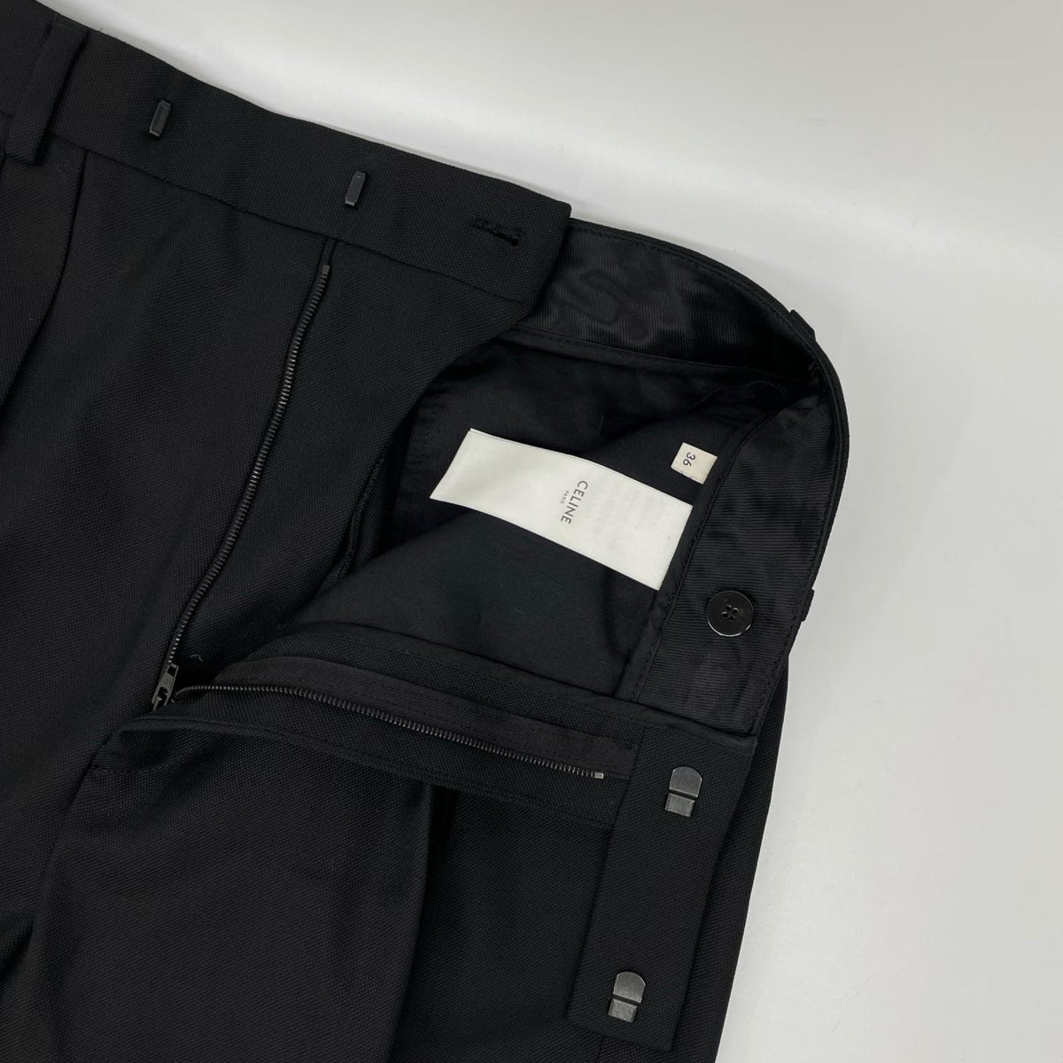 CELINE セリーヌ 2P106120D 2タックトラウザーパンツ ブラック ボトムス
