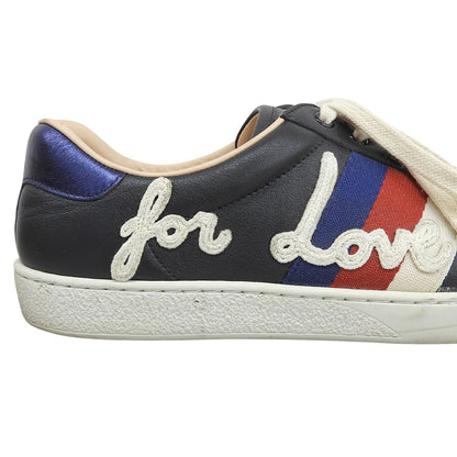 GUCCI グッチ トリコロール ローカットスニーカー シューズ メンズ ブラック 8 1/2 497276 シューズ