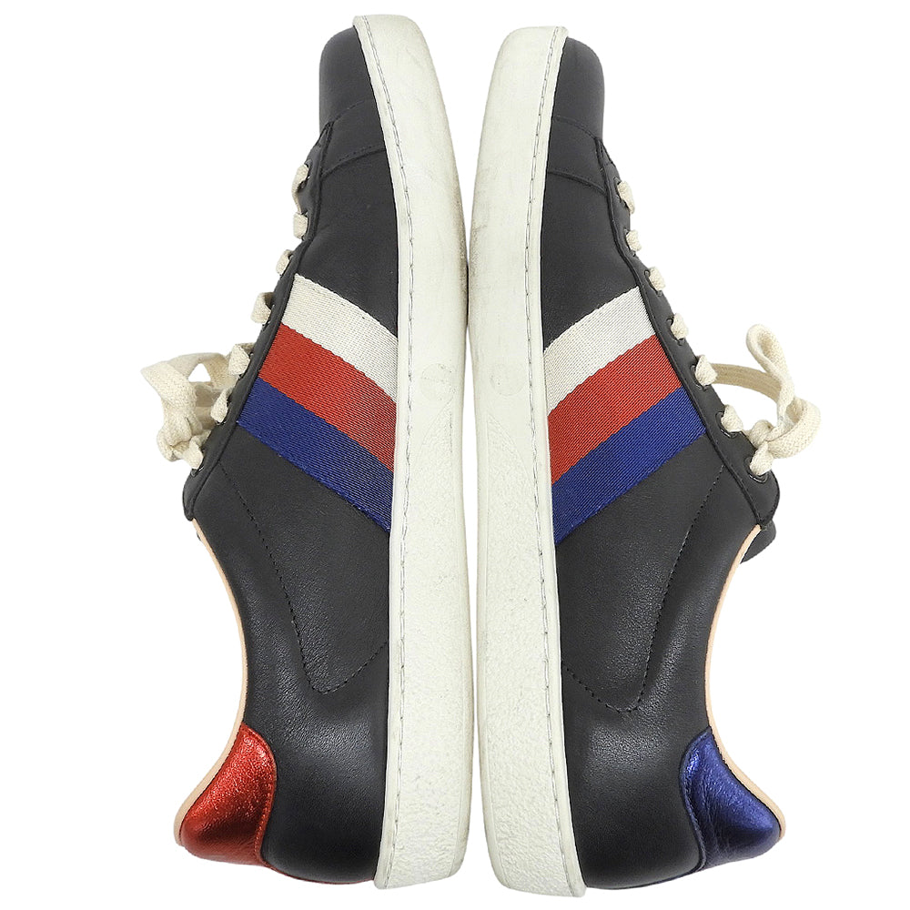 GUCCI グッチ トリコロール ローカットスニーカー シューズ メンズ ブラック 8 1/2 497276 シューズ