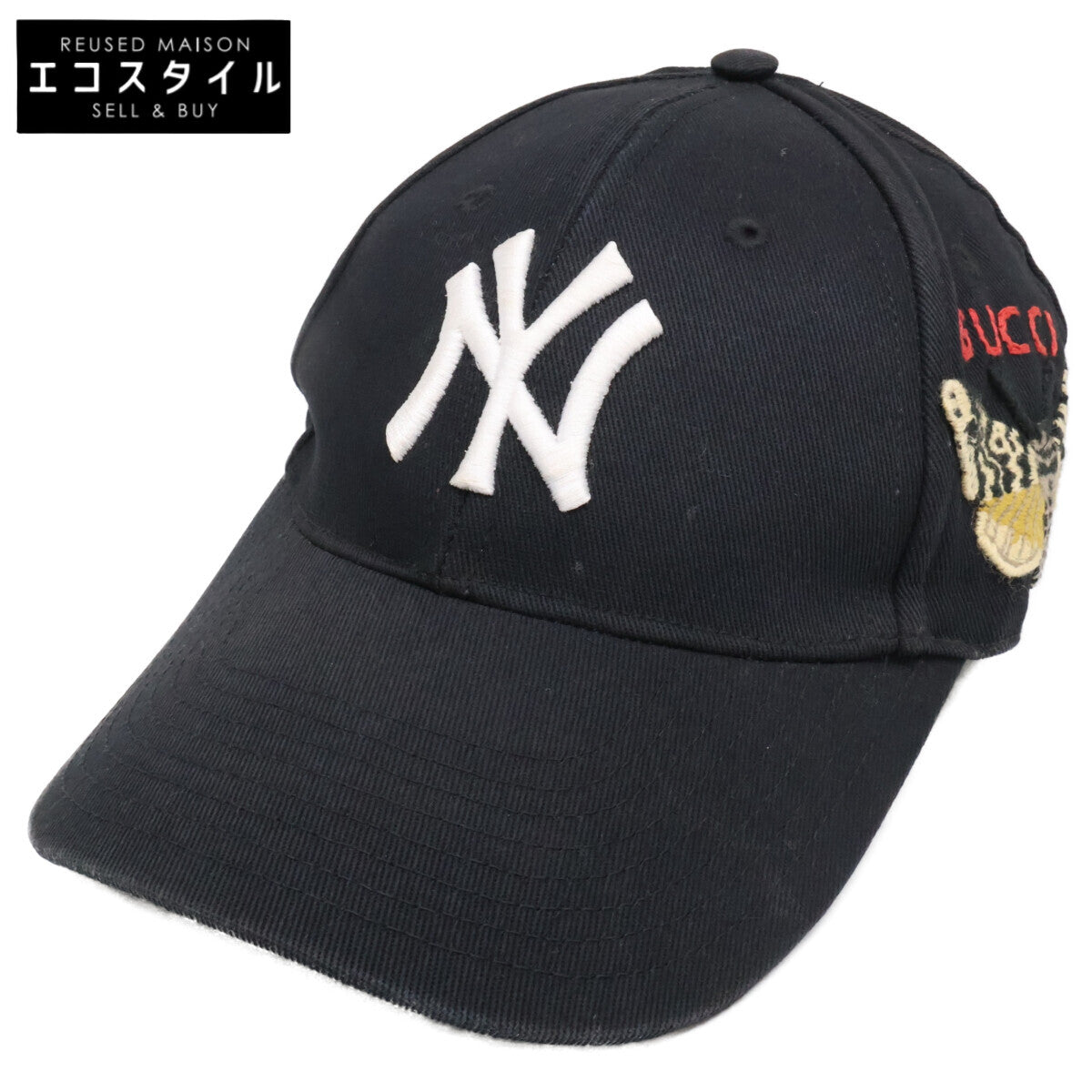 GUCCI グッチ 【即決/国内正規】NY Yankees ニューヨークヤンキース バタフライ刺繍 ベースボール キャップ 帽子