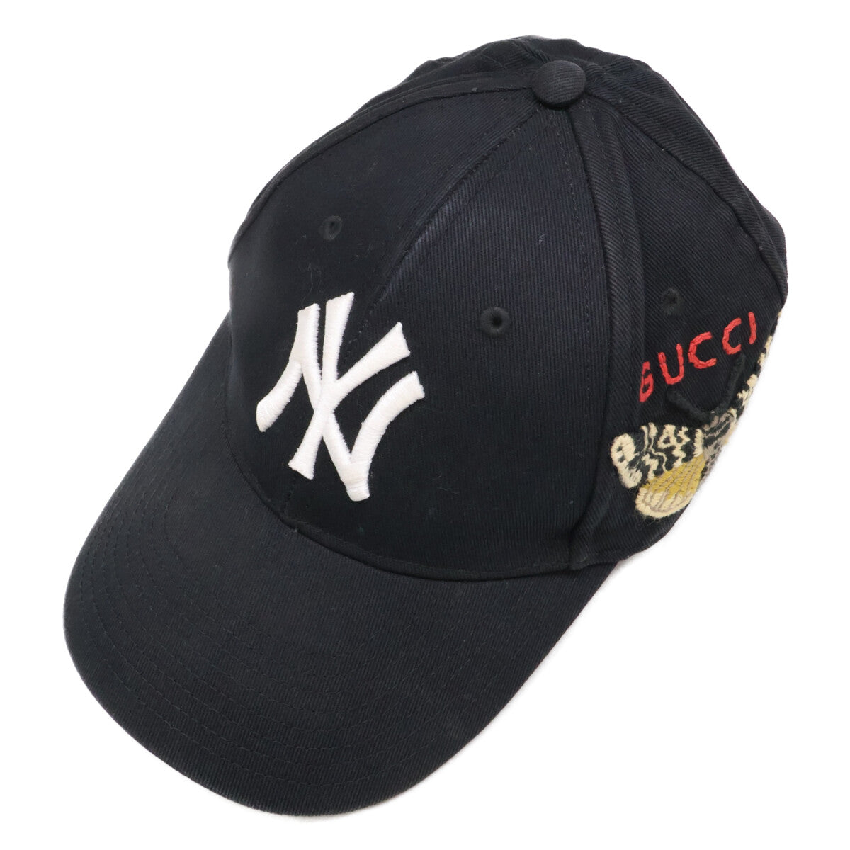 GUCCI グッチ 【即決/国内正規】NY Yankees ニューヨークヤンキース バタフライ刺繍 ベースボール キャップ 帽子