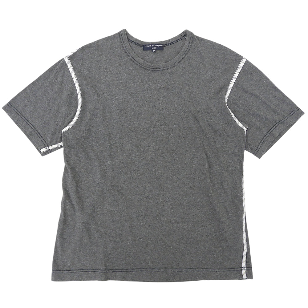 COMMEdesGARCONS HOMME コムデギャルソンオム キュプラパイピング 半袖Tシャツ コットン トップス メンズ グレー M HQ-T025 トップス