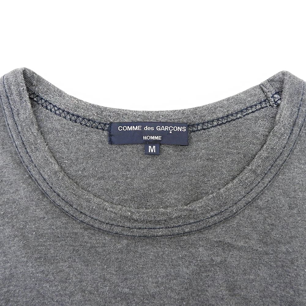 COMMEdesGARCONS HOMME コムデギャルソンオム キュプラパイピング 半袖Tシャツ コットン トップス メンズ グレー M HQ-T025 トップス