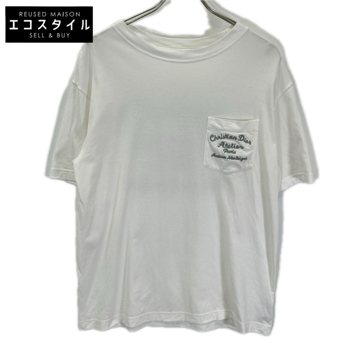 Dior HOMME ディオールオム 293J645A0677 CHRISTIAN DIOR ATELIER 刺繍胸ポケットTシャツ トップス