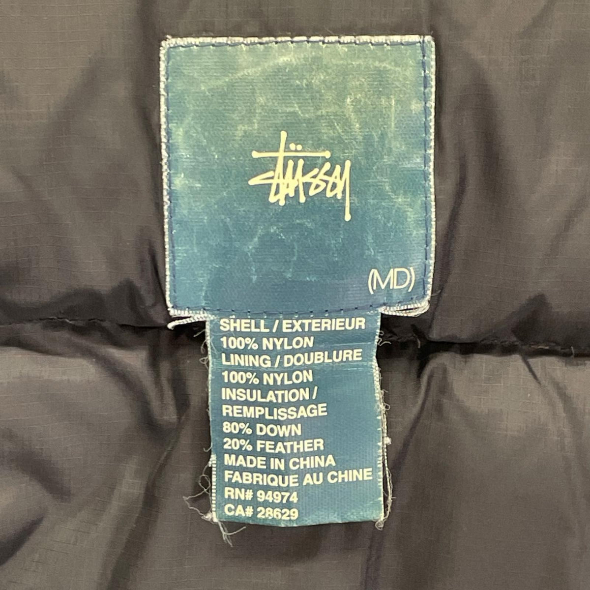 stussy ステューシー 00S 紺タグ OLD ブラックダウンジャケット ジャケット