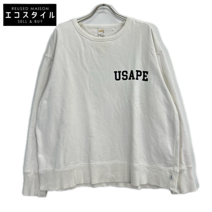SAPEur サプール ホワイト USAPE 長袖スウェットシャツ トップス