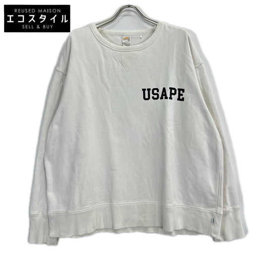 SAPEur サプール ホワイト USAPE 長袖スウェットシャツ トップス