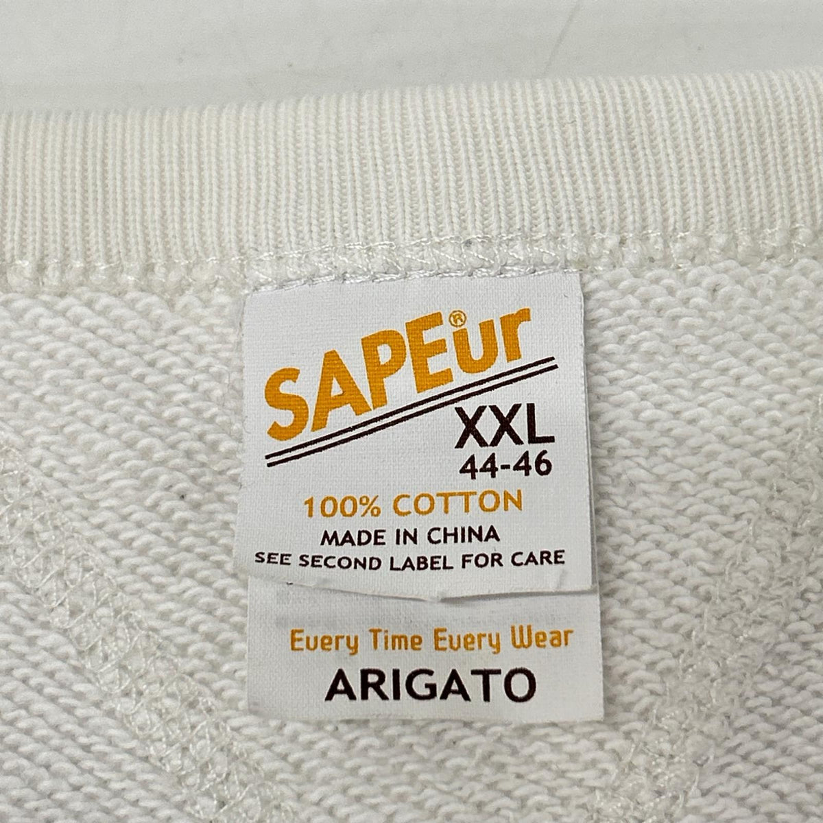 SAPEur サプール ホワイト USAPE 長袖スウェットシャツ トップス