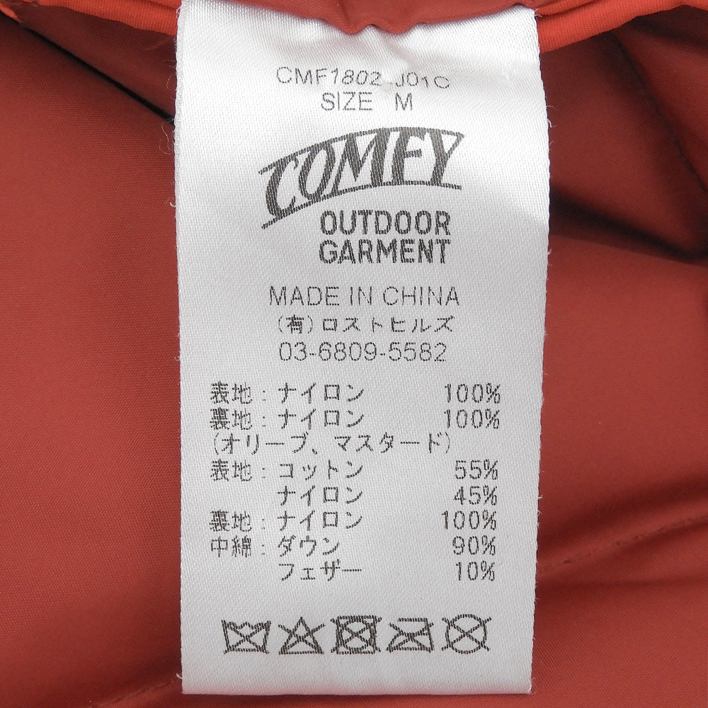 Comfy OUTDOOR GARMENT コンフィーアウトドアガーメント ダイヤキルティングジャケット ダウン ジャケット メンズ レッド M SMF1802-J01C ジャケット