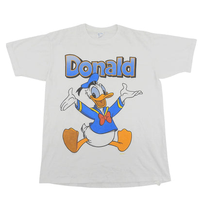 VINTAGE ヴィンテージ DONALD Disney Tシャツ トップス メンズ ホワイト L 90S トップス