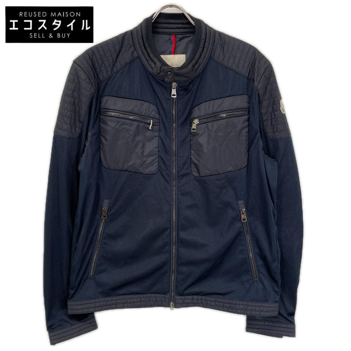 MONCLER モンクレール FABRICE ポリエステルジャケット ネイビー ライダース ジャケット