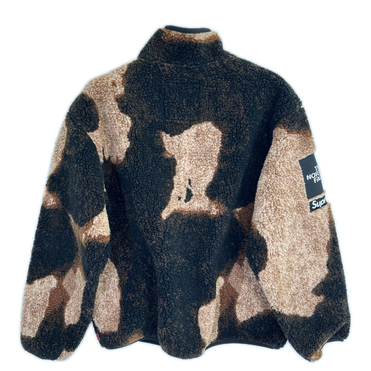 THE NORTH FACE ノースフェイス ×SUPREME Bleached Denim Print フリースジャケット Sブラック×ブラウンNA52100I ジャケット
