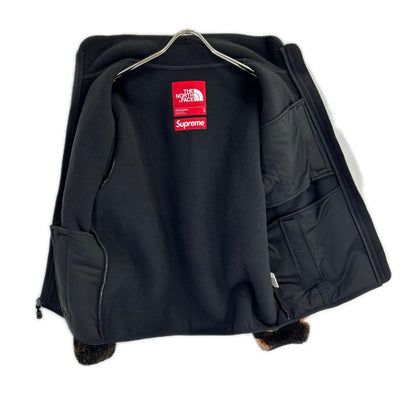THE NORTH FACE ノースフェイス ×SUPREME Bleached Denim Print フリースジャケット Sブラック×ブラウンNA52100I ジャケット