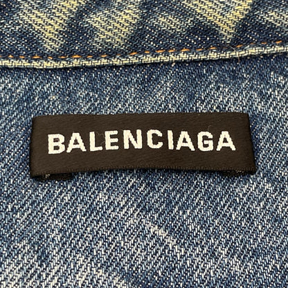 BALENCIAGA バレンシアガ 571371 デニム ローズ刺繍 デニムシャツ ジャケット