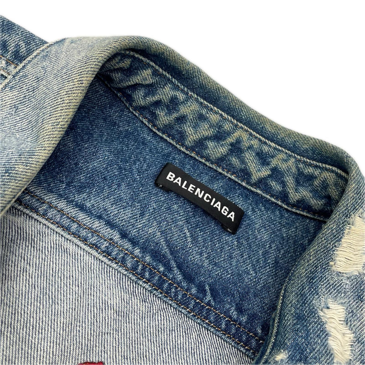 BALENCIAGA バレンシアガ 571371 デニム ローズ刺繍 デニムシャツ ジャケット