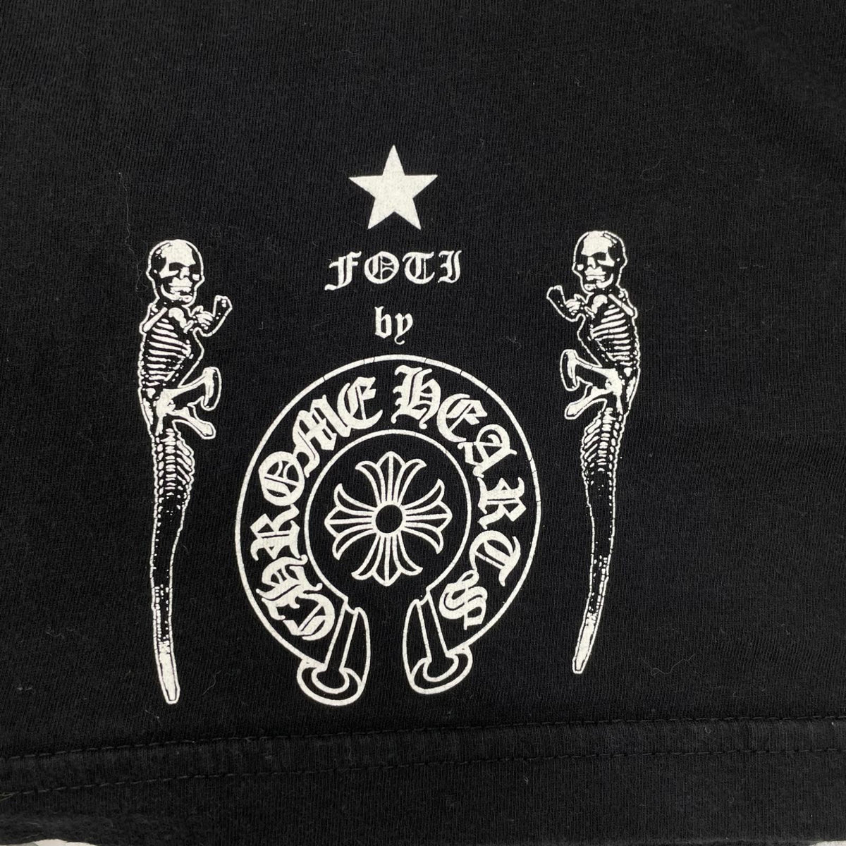 Chrome hearts クロムハーツ ブラック フォティナスカル フォティフロントロゴプリントTシャツ トップス