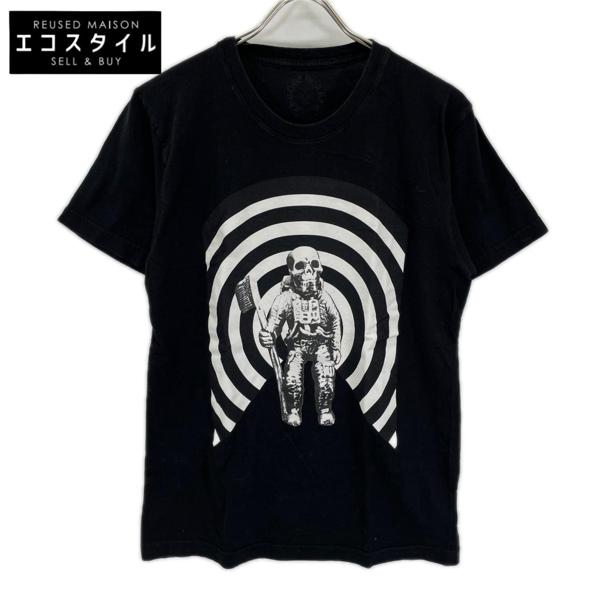 Chrome hearts クロムハーツ ブラック フォティナスカル フォティフロントロゴプリントTシャツ トップス