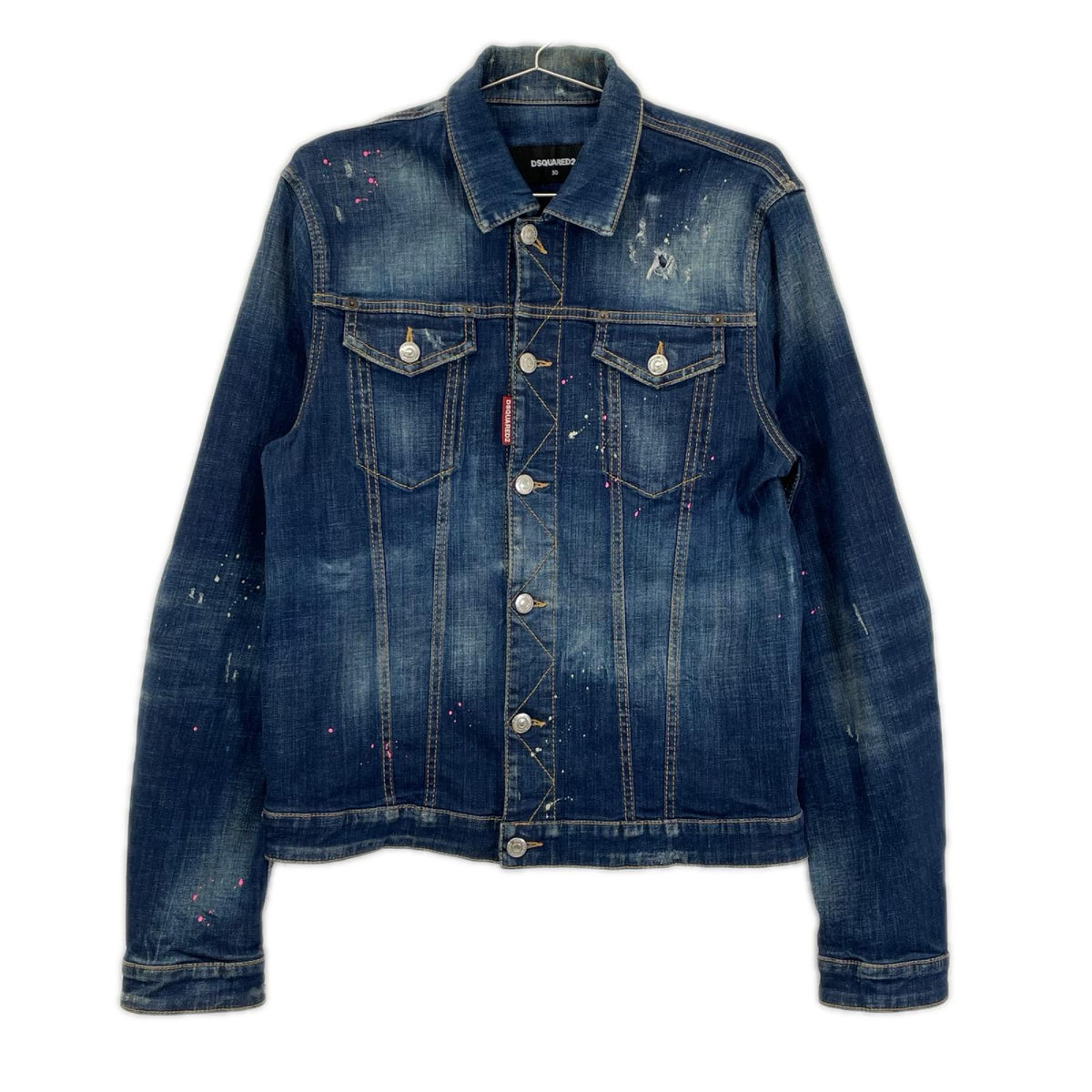 DSQUARED2 ディースクエアード S74AM0914 Classic Jean Jacket ペンキ加工ジャケット ジャケット