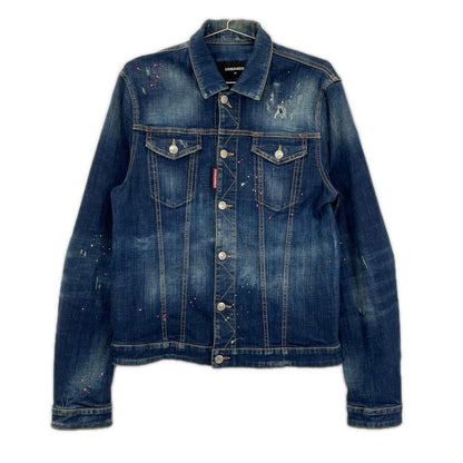 DSQUARED2 ディースクエアード S74AM0914 Classic Jean Jacket ペンキ加工ジャケット ジャケット