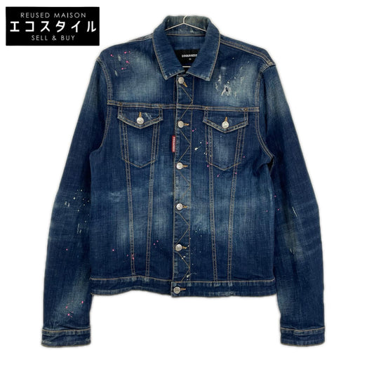 DSQUARED2 ディースクエアード S74AM0914 Classic Jean Jacket ペンキ加工ジャケット ジャケット