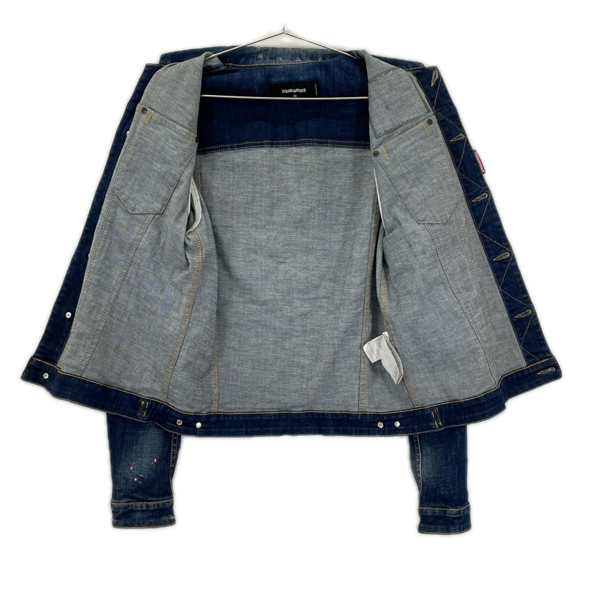 DSQUARED2 ディースクエアード S74AM0914 Classic Jean Jacket ペンキ加工ジャケット ジャケット