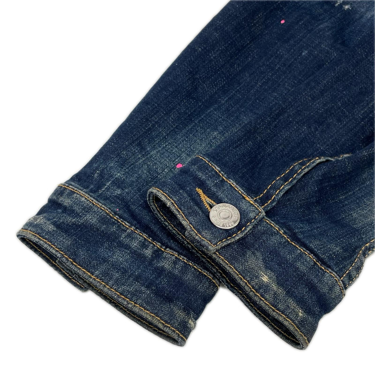 DSQUARED2 ディースクエアード S74AM0914 Classic Jean Jacket ペンキ加工ジャケット ジャケット