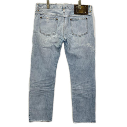 DOLCE&GABBANA ドルチェアンドガッバーナ スタッズレザーパッチ リペアデニム ボトムス
