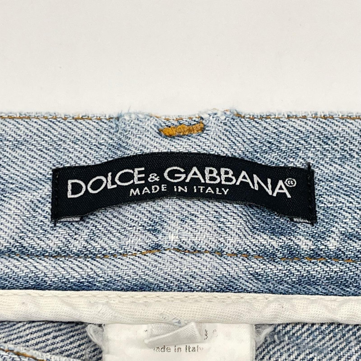 DOLCE&GABBANA ドルチェアンドガッバーナ スタッズレザーパッチ リペアデニム ボトムス