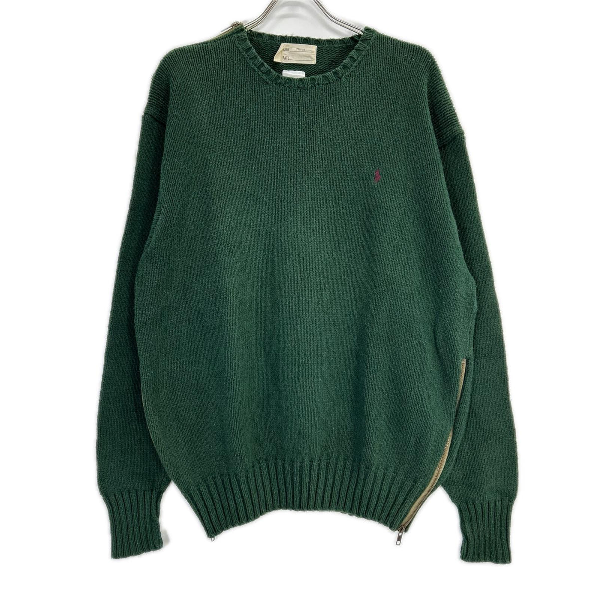 77circa ナナナナサーカ CITYSHOP カーキ サイドジップアップコットンニット トップス