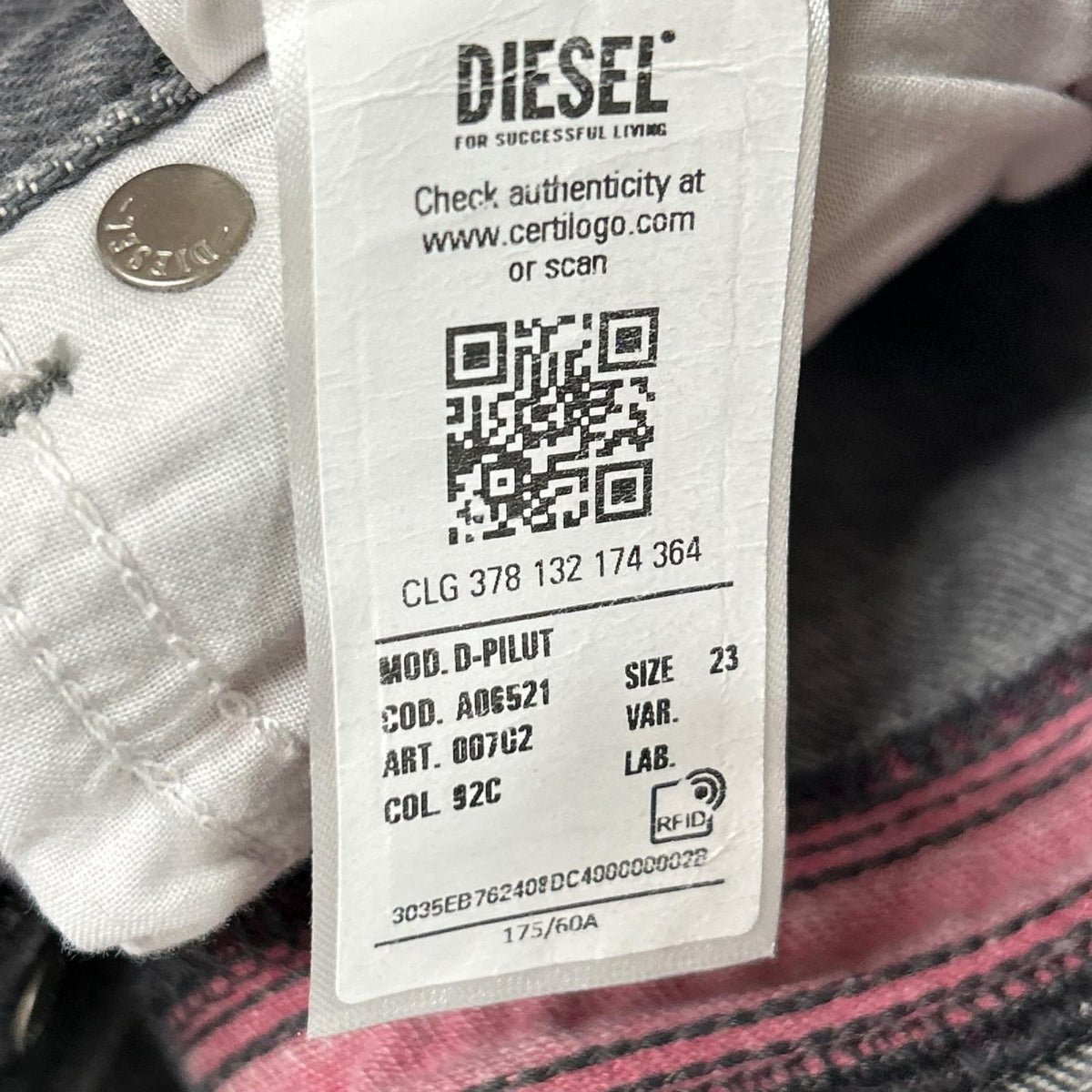DIESEL ディーゼル 007C21956 D-Tulip Straight medium サイドラインデニム ボトムス