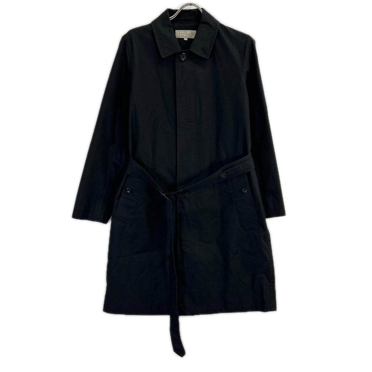 MargaretHowell マーガレットハウエル ダークネイビー ベンタイルコットン ステンカラーコート コート