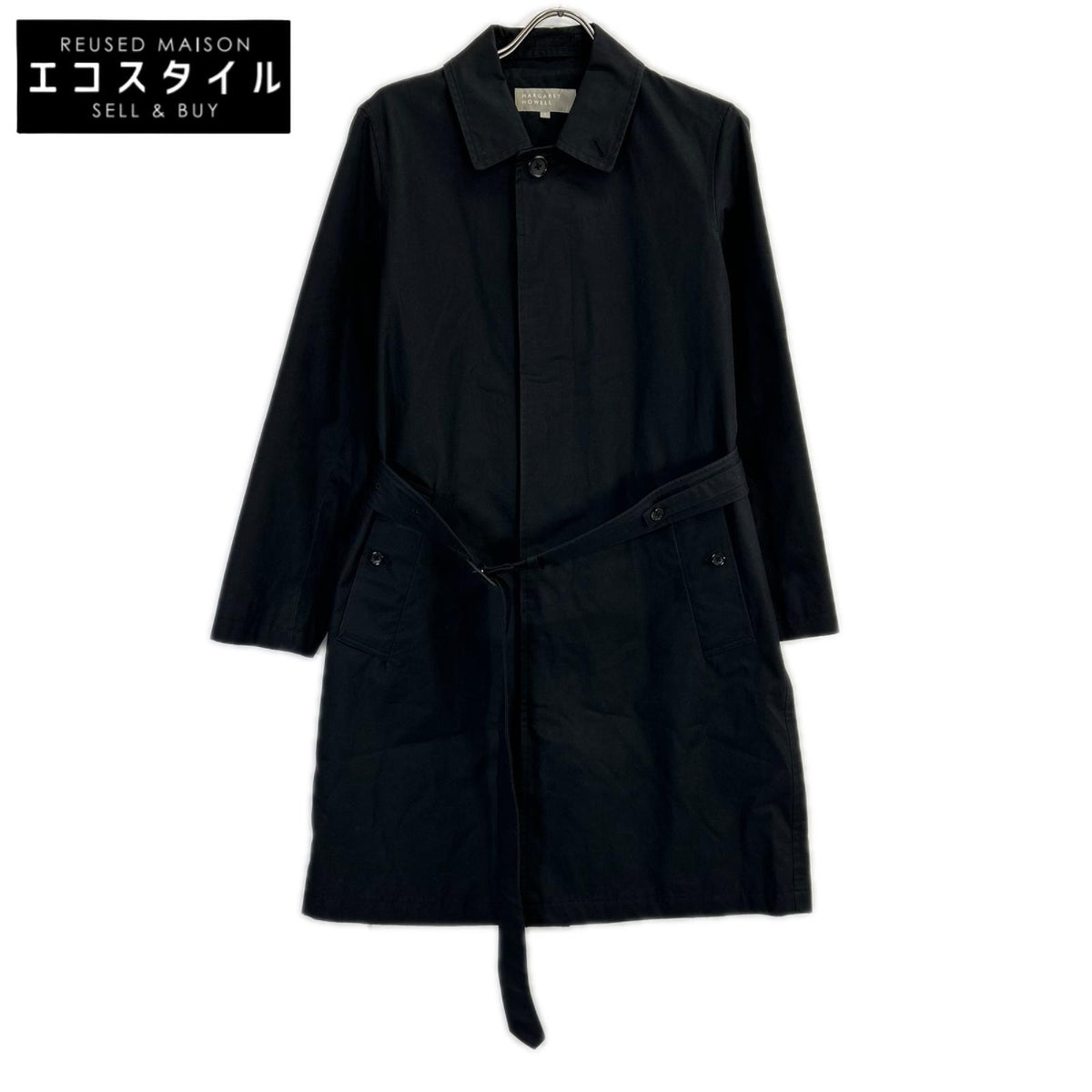 MargaretHowell マーガレットハウエル ダークネイビー ベンタイルコットン ステンカラーコート コート
