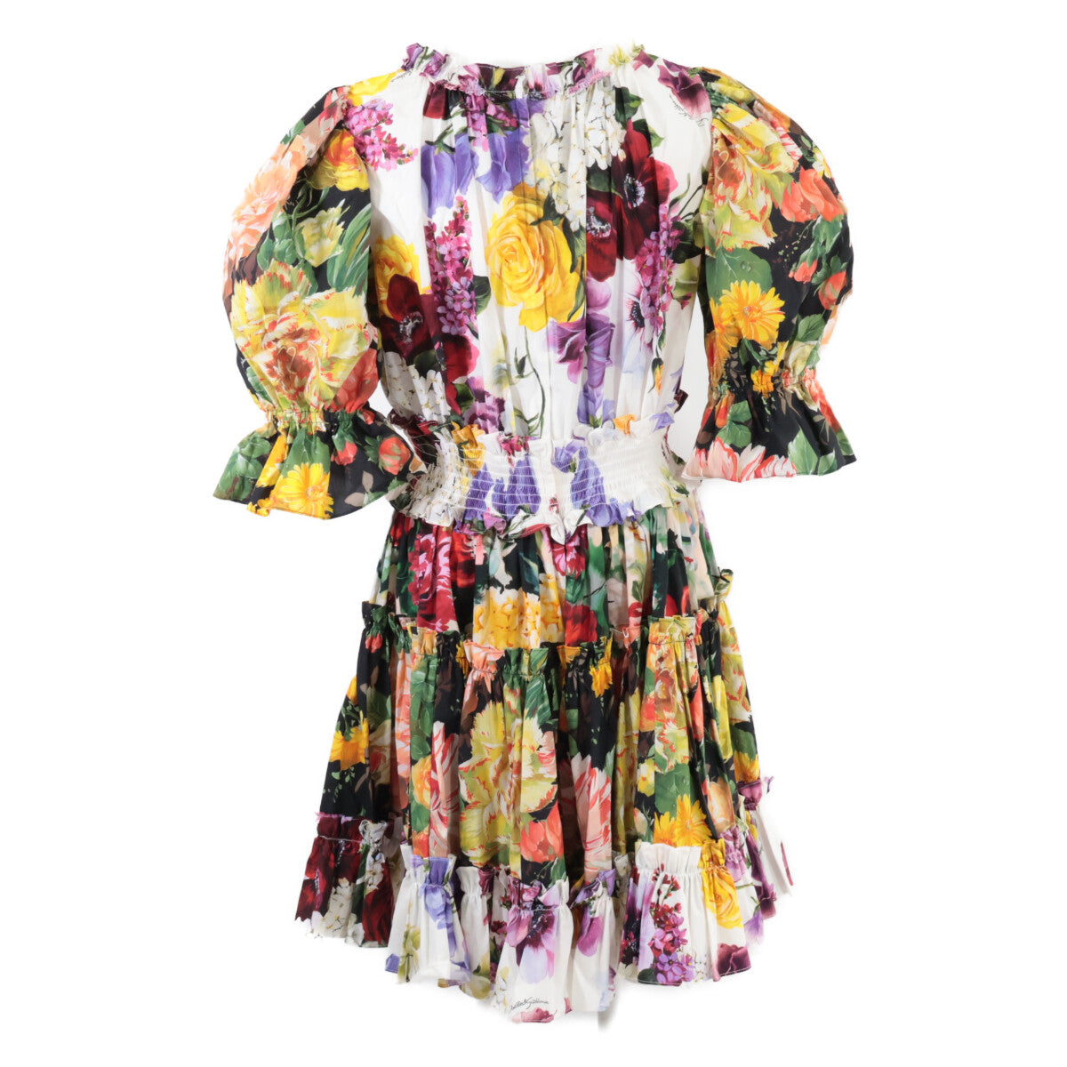 DOLCE&GABBANA 杜嘉班纳 【新品/国内专柜正品】F6C7ST GDL87 花卉印花泡泡袖连衣裙 48 女士