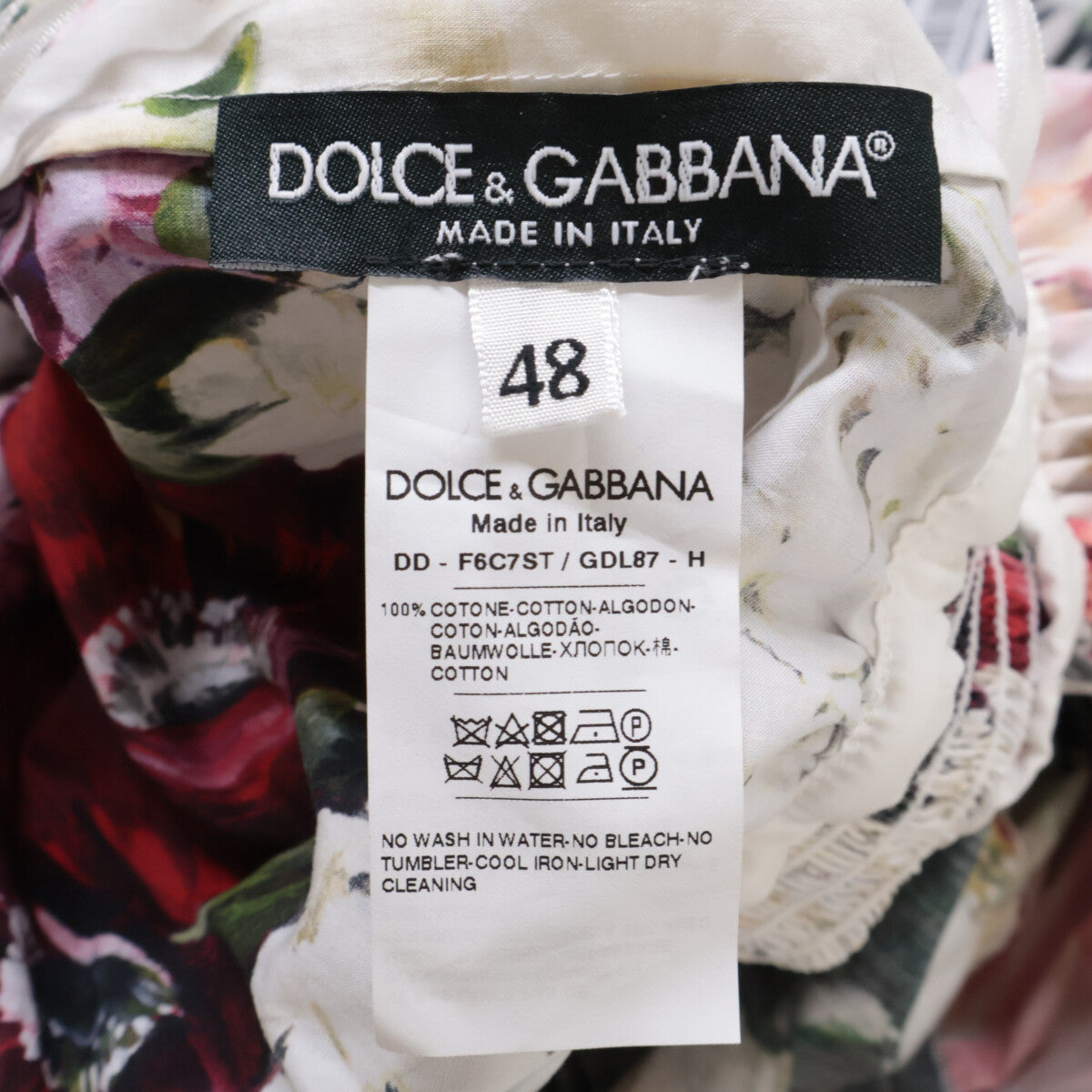 DOLCE&GABBANA 杜嘉班纳 【新品/国内专柜正品】F6C7ST GDL87 花卉印花泡泡袖连衣裙 48 女士