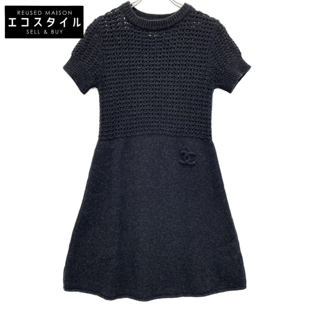 CHANEL Sport Line 09A P36613K02248 Coco Mark S/S Knit Dress