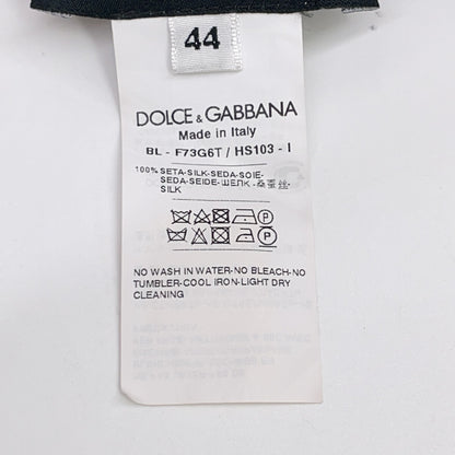 DOLCE&GABBANA Dolce & Gabbana F73G6T HS103 Rose Print Off-Shoulder Silk Blouse Tops