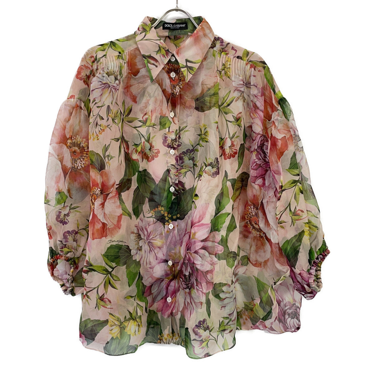 DOLCE&GABBANA ドルチェアンドガッバーナ F5M01T IS1AD フローラルプリントシルクオーバーサイズシャツ トップス