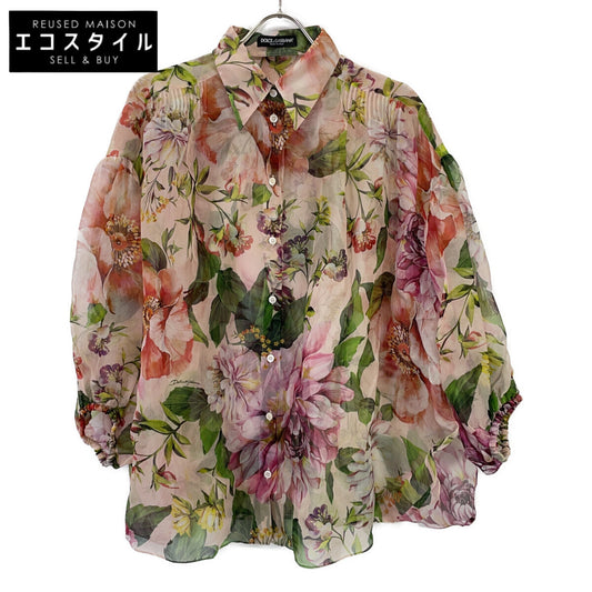 DOLCE&GABBANA ドルチェアンドガッバーナ F5M01T IS1AD フローラルプリントシルクオーバーサイズシャツ トップス