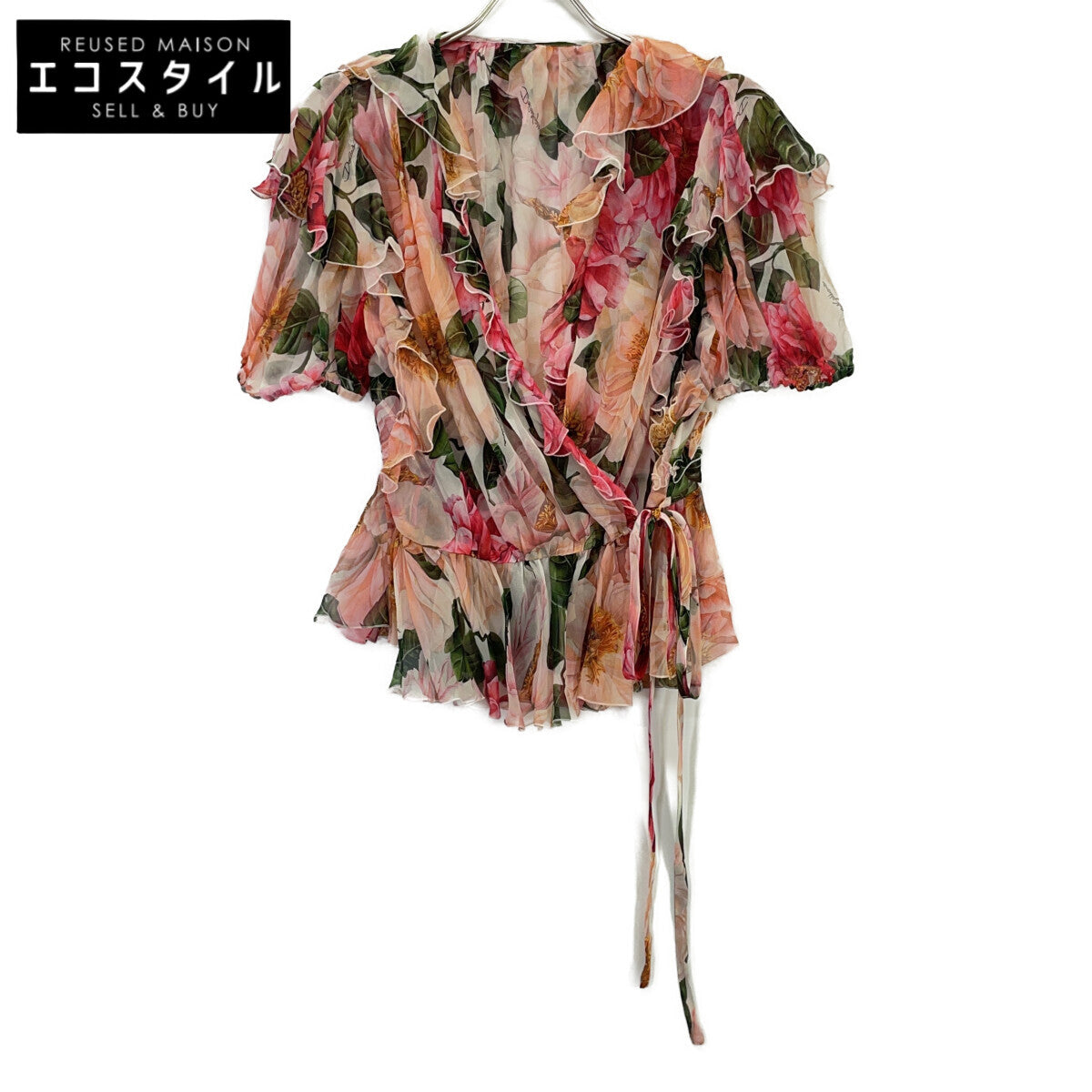 DOLCE&GABBANA 杜嘉班纳 F5N40T IS1E4 山茶花印花真丝衬衫 上衣